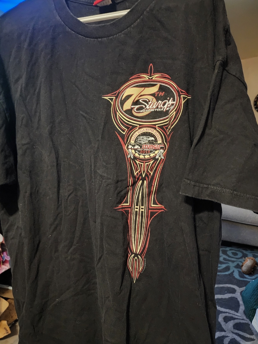75th Sturgis Motorcycle Rally Black Graphic Tee Sz 2XL